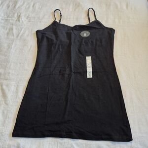 SO women's size Large black tunic cami adjustable shoulders shelf bra NWT